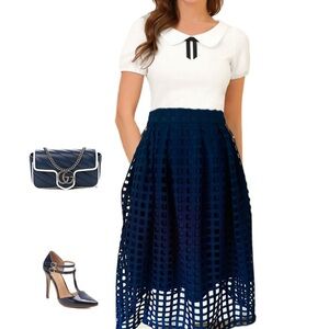 Anthropologie Hutch Navy Skirt size small